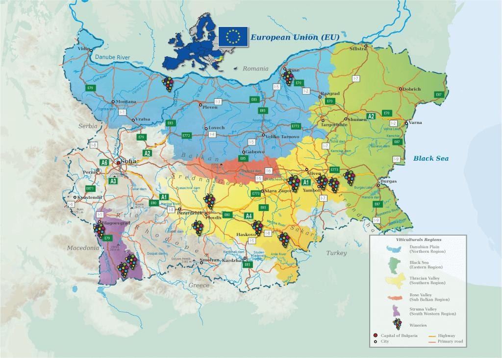 карта балгарскае віно