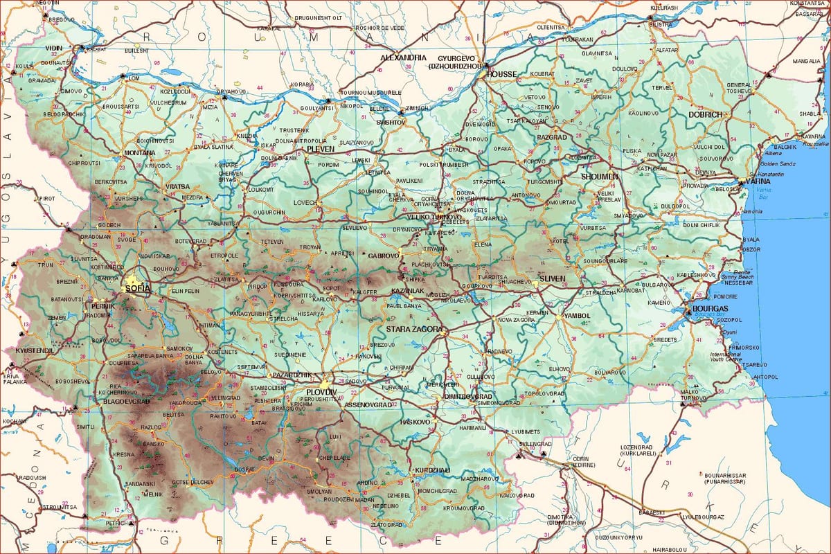 карта балгарскага ўзбярэжжа