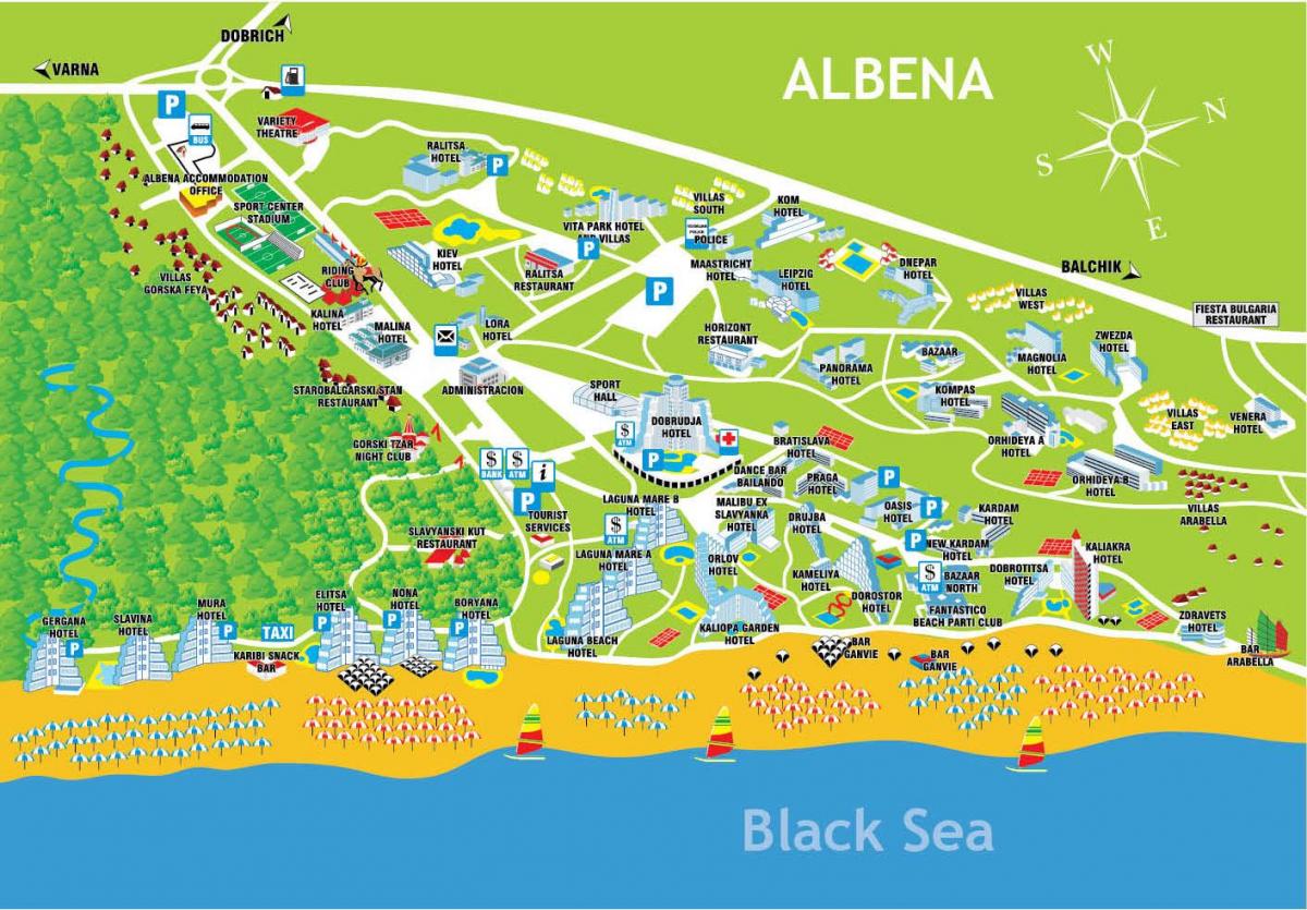 карта Албена Балгарыя