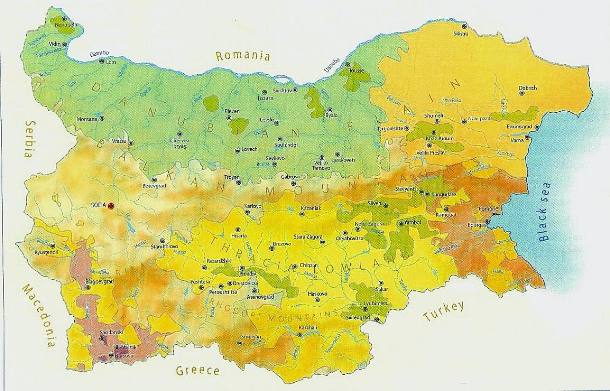карта Балгарыі клімат