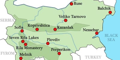 Карта балгарскія манастыры