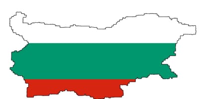 Сцяг Балгарыі на карце 