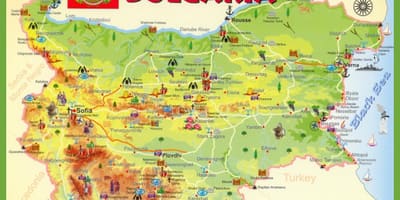 Балгарыя славутасці карта