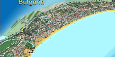 Карта Сонечнага берага Балгарыя